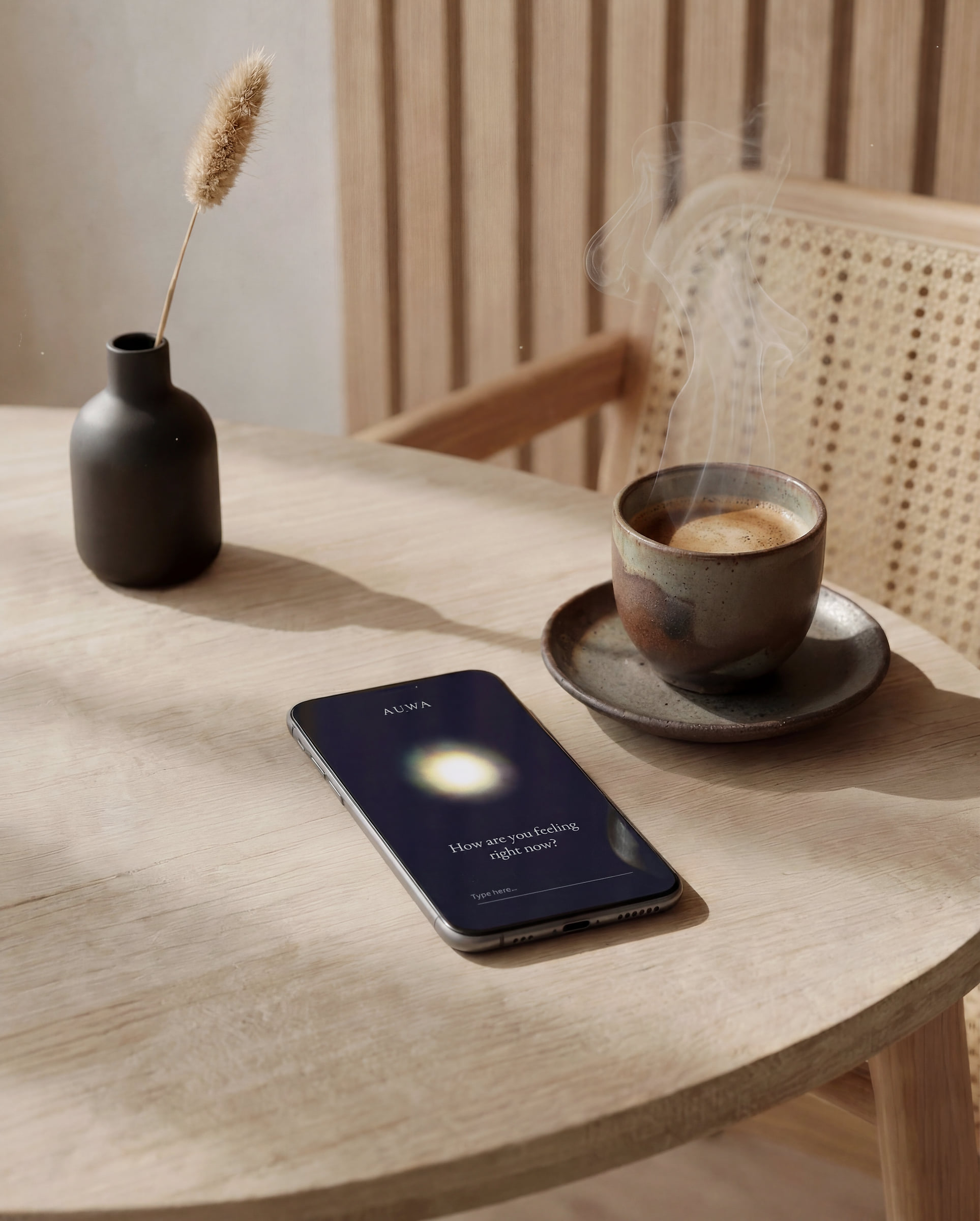 Auwa Kokoro Mirror app on a phone